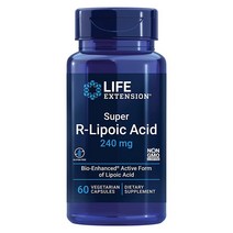 Life Extension 수퍼 R 리포산 240mg 식물성 캡슐 60개, 60 Count (Pack of 1)