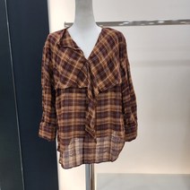 나이스크랍 체크 훌 블라우스N213MWB821