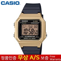 [CASIO 카시오(무상AS)] 남성남자용 우레탄밴드 골드 스포츠아웃도어 전자시계 W-217HM-9A