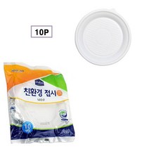 펜션용 접시 파티 일회용 그릇 친환경 내열 용기 10P