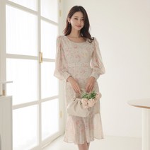 DRO056 쉬폰 퍼프소매 러플 원피스