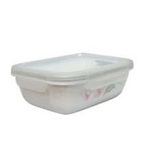 코렐 백합 도자기 뚜껑 반찬통 475ml 사각 오븐 내열 반찬통세트 유리반찬통 전자렌지용기 냉장고정리용기 비스프리밀폐용기세트 밀폐유리용기 플라스틱밀폐용기 플라스틱반찬통