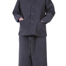 만덕몰 겨울용 남녀공용 브이넥 담 누비 스티치 3ps 개량 생활한복 절복 법복