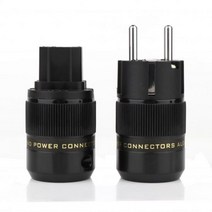 Schuko 전원 플러그 EU Hifi 유럽 남성 여성 24K 골드 도금 로듐 실버 HIFI diy, B-Silver Plated