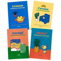 디자인콤마비 노트 프리 대학생 먼슬리 만년 계획 월간 A5 플래너 6W4F3C31, 레몬