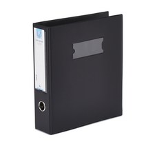 플러스샵 3공 D링 바인더 A4 세로형 블랙 PVC고주파 3종, 8cm