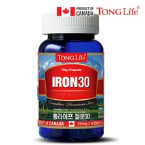Canada 캐나다정품 통라이프- 철분30-고함량캡슐-3개월분-체내 산소운반과-에너지생성에 필요-1병, 1병