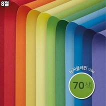 [종이문화] 8절 양면 색상지 뉴씨플레인 10매 70색상 120g, NO.40 초록