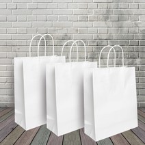attizone 트위스트 종이쇼핑백 2칼라 4사이즈-(10개입), 화이트