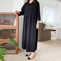 마이시즌 여성용 티아라 카라 단추 원피스