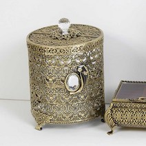 Antique grace 미니 휴지통 사이즈 소 14x19.7cm, 실버