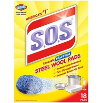 클로락스 Clorox SOS 스틸울 수세미 18개입 x 2개, 1개