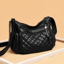 도오빠 라핀백 여성 가죽 퀼팅 크로스백 숄더백 스퀘어 멀티포켓 스트랩 퀄팅 레더 사계절 중년 여자가방