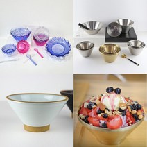 카페 예쁜 빙수 그릇 39종 모음 볼 화채 요거트 시리얼 디저트 스푼 팥빙수 설빙 화채, 40. 담소 빙수볼 특대, 블루