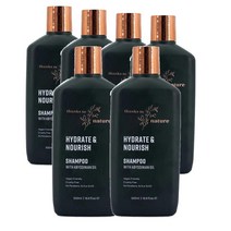 땡스투네이처 호주 Thanks To Nature Shampoo 하이드레이트 & 너리쉬 아비시니안오일 샴푸 500ml, 6팩