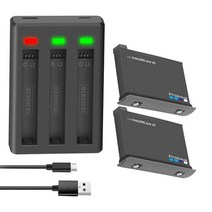 Insta360 ONE X2 1800mAh 충전식 배터리 LED 3 슬롯 충전기 Insta 360 X 2 액션 카메라 액세서리, 06 2BatteryWithCharger