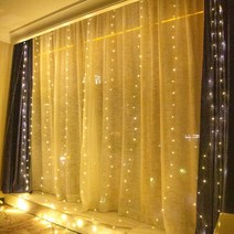LED 창 커튼 문자열 조명 3M 원격 제어 USB 크리스마스 새 해 장식, 한개옵션0