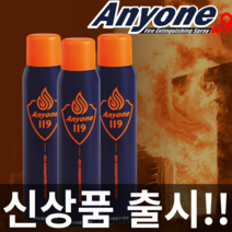 차량용 소화기 애니원119 스프레이 가정용 캠핑용 휴대용 소화기 505g, Large 505g