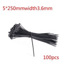 견고한 100 개 5X150/200/250mm 흰색/검정색 우유 케이블 와이어 지퍼 타이 자동 잠금 나일론 너비 3.6mm, 한개옵션1, 06 BL 250mm