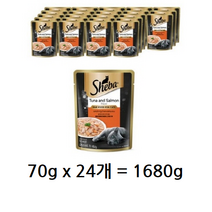쉬바 고양이 주식 파우치 참치와 연어, 1680g, 1개