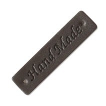 [동대문패션포인트] DIY 인조가죽 흘림체 핸드메이드라벨 30개, 다크브라운