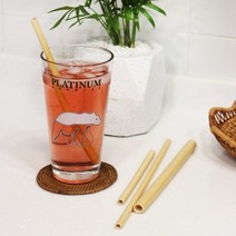 NPE 천연 대나무 빨대 밤부 나무 스트로우 3Size 카페 버블티용, 상세설명 참조, 세척솔