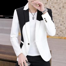 Crzen 남자 정장 코트 봄가을 슬림 양복 재킷 23N628
