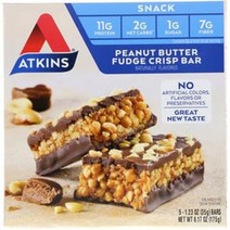 [당일출고] 앳킨스바 < 피넛버터 퍼지 > Atkins 1box 5개입 다이어트 저탄수 당뇨 간식