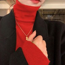 라임색니트 가을 연두색 니트 티셔츠 여성 긴팔 겨울 스웨터