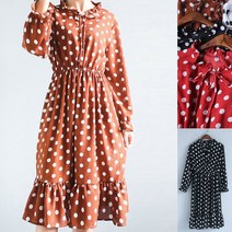 [츄츄스] 원피스 닷 (AA225)_(여성의류 여성옷 긴팔원피스 라운드원피스 롱원피스)