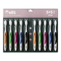 웰스 화이트 초극세모 10입 데일리칫솔 치솔 치석제거, 웰스 화이트 초극세모 10입 데일