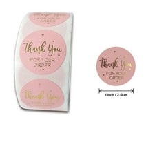 휘낭시에포장 쿠키 에그타르트 마들렌 박스 500 개 라운드 라벨 크래프트 종이 감사합니다 스티커 당의정, 19 Pink For Your Order