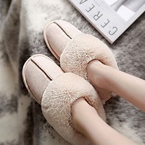 거실화 여성 따뜻한 털 안감 논슬립 스웨이드 털 슬리퍼 겨울슬리퍼-72394EA