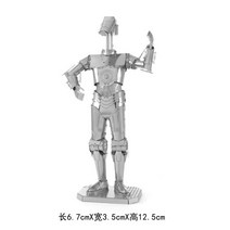 조립 만들기 3d 퍼즐 입체 키트 아이큐 금속 에펠탑 지구본 따서 메탈 장난감 큐브 3D DIY 모델 밀레니엄 팔콘 스타 디스트로이어 R2D2 ATM6 C3PO 우주선 직소 성인, 없음, B1 Robot
