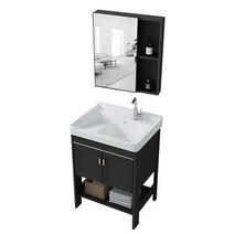 카페 무타공 간이 세면대 세면하부장 세트 43-60cm, 세면기80+수도꼭지+수납거울장