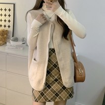 마쿠쿠 지퍼 양털 뽀글이 후리스 여성 조끼 베스트