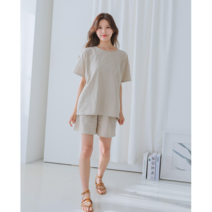 여자 여름 린넨 데일리 상하세트 캠핑룩 마반바지 여성 린넨세트