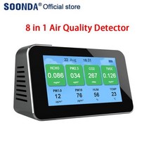루버창 공기질 검출기 이산화탄소 먼지 포름알데히드 TVOC PM2.5 PM1.0 CO2 테스터 온도 습도 측정기, 한개옵션0