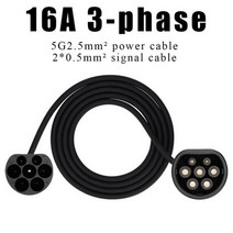 가정용전기차충전기 v2l 커넥터 Teschev 22KW 32A EV 충전 유형 2-타입 2 IEC62196 전기 자동차 5 m 케이블 차량 충전기 라인 삼상 IP65 전기자동차 전, 5M 16A 3Phase, 1개, 2.5M 16A 3Phase