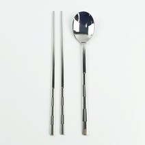 [모비딕컴퍼니] 빙수스푼 젓가락세트 우드젓가락세트 원목젓가락 스텐수저 수저 숟가락, 잇★ 모자이크 실버 수저 세트 스텐 숟가락 젓가락, [좋아요]