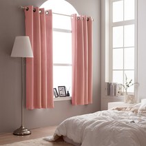 아일렛형 하비드 암막커튼 작은창 (135x170cm) 인디핑크 2장 SET (커튼끈포함)