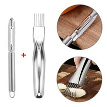 [1+1] (스텐 감자칼 A타입 1P+스텐 파채칼 A타입 1P) 304 스테인레스 서로다른구성세트 파칼 파절 채칼 파절이 칼 대파 야채 껍질 까기 칼 필러