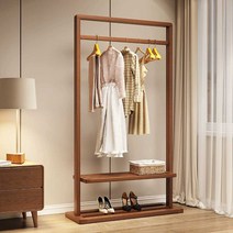 우드행거 선반 옷걸이행거 원룸 튼튼한 이동식 매장, 폭 85cm