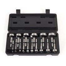 Yonico 41160S Forstner Drill Bit Set 16 Piece with Case 38-Inch Shank Hardwood and Softwood Hole Dr, 단색, 16비트 세트