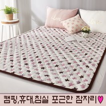 주)대호플러스 전자파없는 더안 EMF 전기매트 전기장판 침대용 캠핑용 1인용 2인용 온열매트 싱글 더블 핑크별, 135x180