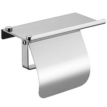 Modern Stainless Steel Wall Mount Toilet Paper Holder with Phone Shelf Roll Paper Holder Bathroom, 하나, silver