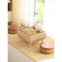 커피테이블 밀짚 다다미 다도 학원 명상 인테리어, 50x50x30cm