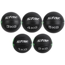 스타 메디신볼 ER151 블랙 고무 메디슨볼 헬스 복근운동, 5kg