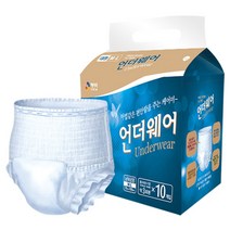 케어미 성인용 언더웨어 기저귀 대형 남녀공용 성인기저귀, 5팩, 10매