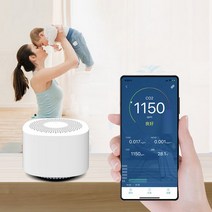 고감도 대기질 테스터 휴대폰 앱 모니터. 포름알데히드 TVOC 이산화탄소 CO2 온도 기, 한개옵션0